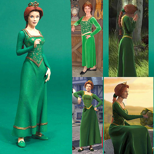 Princess Fiona Green Velvet Medieval Gown Cosplay Costume – Shrek Inspired [G1237]
