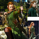The Hobbit Tauriel Cotton-Linen Cosplay Costume with Faux Leather Armor [G1287]