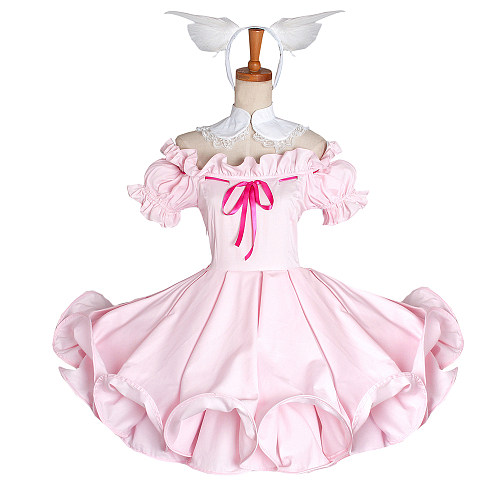 Shugo Chara! Utau Hoshina Angel Pink Cotton Cosplay Dress [G1305]