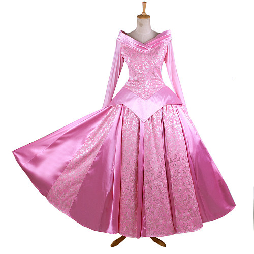 Disney Princess Aurora Sleeping Beauty Cosplay Satin Gown [G1238]