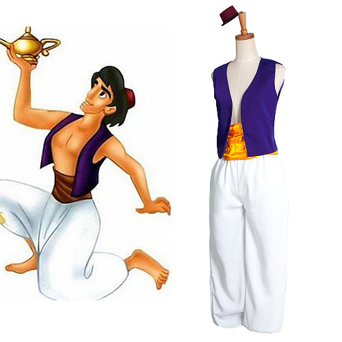Disney Aladdin Street Rat Cosplay Costume Uniform Fabric Outfit [G1308]