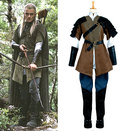 The Hobbit Desolation of Smaug Mirkwood Legolas Uniform Fabric Cosplay Costume [G1338]