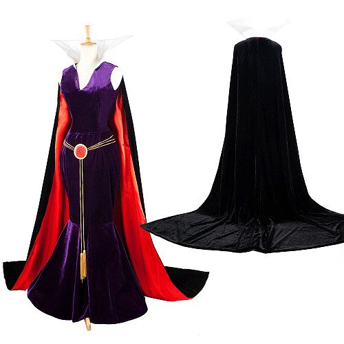 Evil Queen Velvet Cosplay Dress with Cape – Disney Villains [G1322]