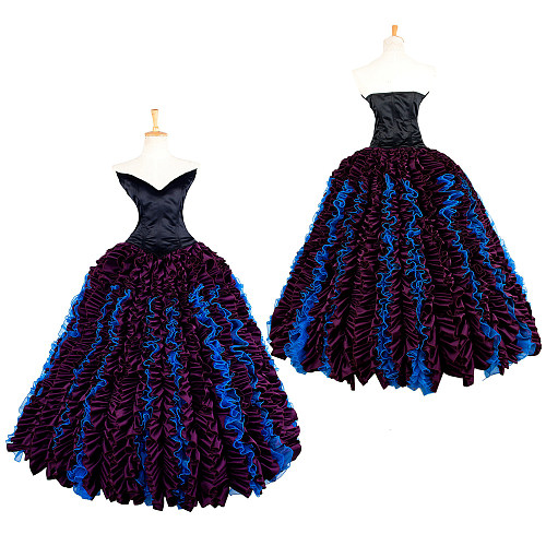 Ursula Satin Cosplay Dress – The Little Mermaid Villain Costume Ball Gown [G1321]
