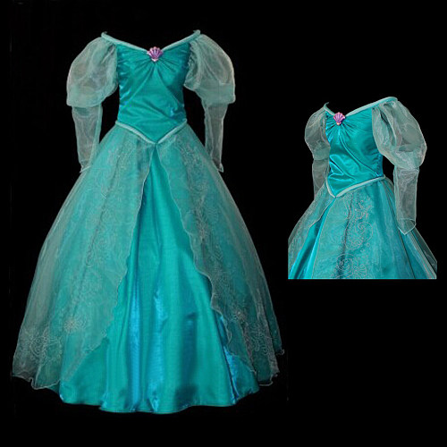 The Little Mermaid Ariel Satin Princess Cosplay Ball Gown [G1429]