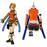 Final Fantasy FFX-2 Rikku Faux Leather Cosplay Costume with Accessories [G1401]