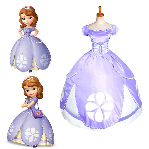 Disney Junior Sofia The First Satin Cosplay Dress [G1435]