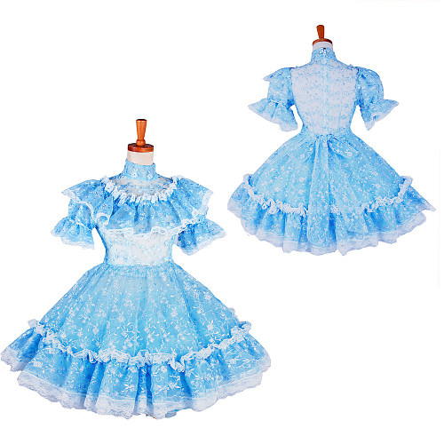 Lockable Sissy Maid Lace Dress with Optional Petticoat – Crossdressing Lolita Costume [G1391]