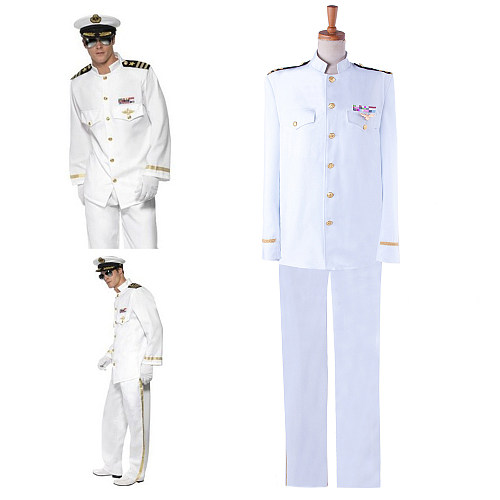 Navy Admiral Cosplay Costume – Uniform Fabric with Hat [G1484]