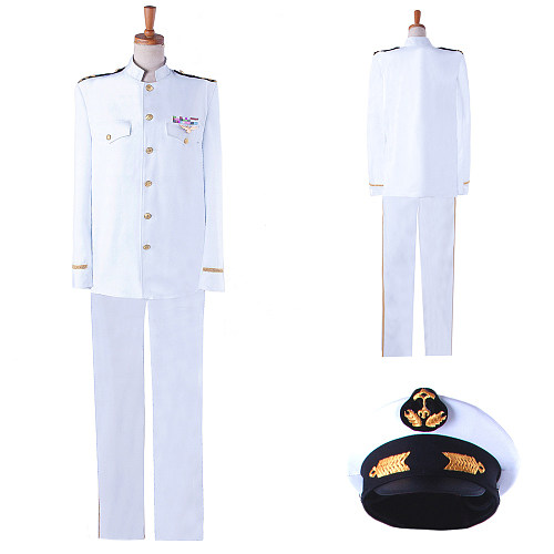 Navy Admiral Cosplay Costume – Uniform Fabric with Hat [G1484]