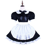 Handmade Sissy Maid Crossdressing Lockable Cotton Black and White Dress Costume [G1571]