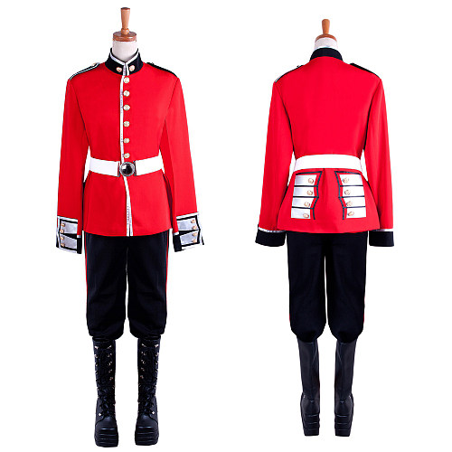 Nutcracker Soldier Red & Black Uniform Fabric Cosplay Costume [G1494]
