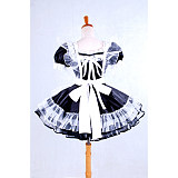 Handmade Satin Sissy Maid Dress – Black & White French Maid Crossdressing Outfit [G1589]