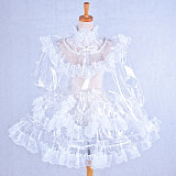 Handmade Sissy Maid Crossdressing Lockable Clear PVC Dress Costume [G1572]