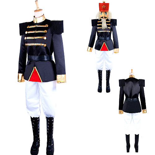 Nutcracker Soldier Satin Cosplay Costume Uniform Christmas Masquerade Outfit [G1495]