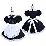 Handmade Sissy Maid Crossdressing Lockable Cotton Black and White Dress Costume [G1571]