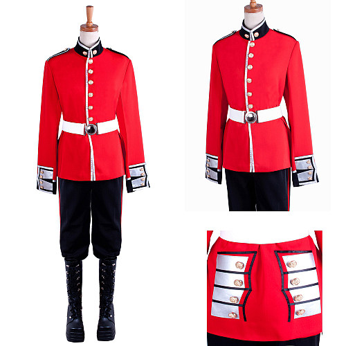 Nutcracker Soldier Red & Black Uniform Fabric Cosplay Costume [G1494]