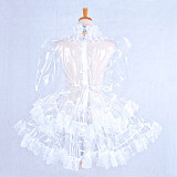 Handmade Sissy Maid Crossdressing Lockable Clear PVC Dress Costume [G1572]