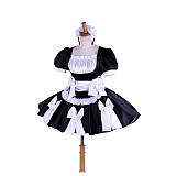 Handmade Lockable Sissy Maid Dress – Black & White Satin Crossdressing Costume [G1619]