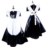 Handmade Lockable PVC Sissy Maid Dress – Black & White Long Crossdressing Outfit [G1593]