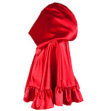 Handmade Satin Sissy Maid Cape – Red Hooded Crossdressing Cloak [G1602]