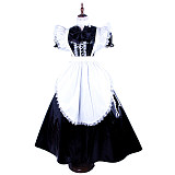 Handmade Lockable PVC Sissy Maid Dress – Black & White Long Crossdressing Outfit [G1593]