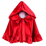 Handmade Satin Sissy Maid Cape – Red Hooded Crossdressing Cloak [G1602]