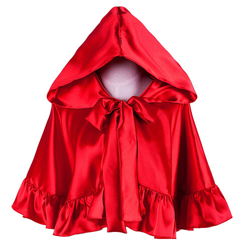Handmade Satin Sissy Maid Cape – Red Hooded Crossdressing Cloak [G1602]