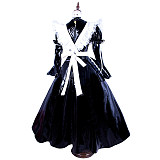 Handmade Lockable PVC Sissy Maid Dress – Black & White Long Crossdressing Outfit [G1593]