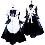 Handmade Lockable PVC Sissy Maid Dress – Black & White Long Crossdressing Outfit [G1593]