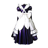 Handmade Lockable Sissy Maid Dress – Purple & White Thin PVC Long Crossdressing Costume [G1633]