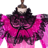 Lockable Sissy Maid Pink & Black Clear PVC Dress with Lace Trim [G1764]
