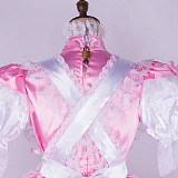 Lockable Sissy Maid Pink & White Satin Dress with Lace Apron [G1745]