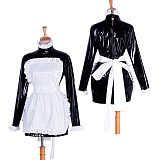 Lockable Sissy Maid Black & White Heavy PVC Dress with Apron [G1743]