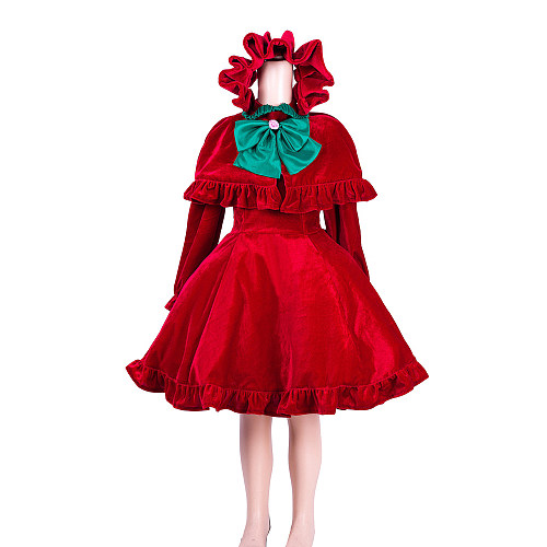Rozen Maiden Shinku Cosplay Red Velvet Handmade Dress [G1661]