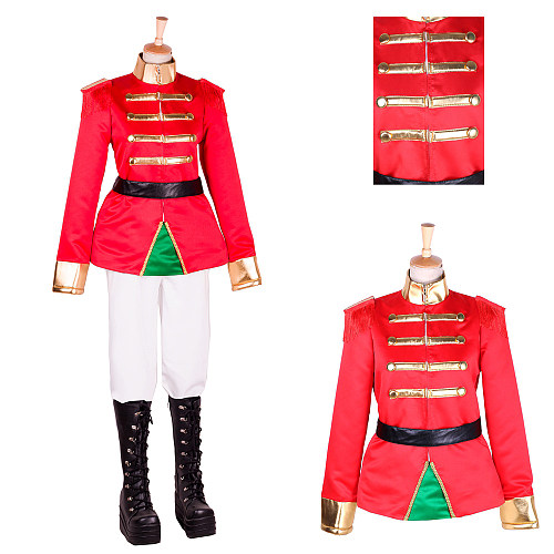 Nutcracker Soldier Cosplay Red Military Satin Handmade Costume [G1771]