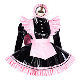 Handmade Lockable Sissy Maid Dress – Black & Pink Heavy PVC Crossdressing Outfit [G1797]