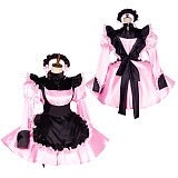 Handmade Lockable Sissy Maid Dress – Pink & Black Satin Crossdressing Outfit [G1792]