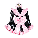 Handmade Lockable Sissy Maid Dress – Black & Pink Heavy PVC Crossdressing Outfit [G1797]