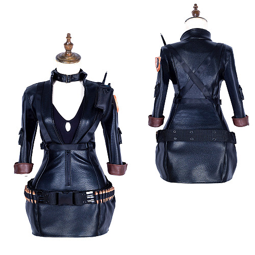 Resident Evil 6 Ada Wong Cosplay Black Faux Leather Handmade Costume [G1981]