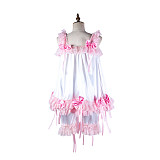 Handmade Sissy Satin Bloomers Set – White & Pink Satin Lingerie with Lace and Bows [G2055]