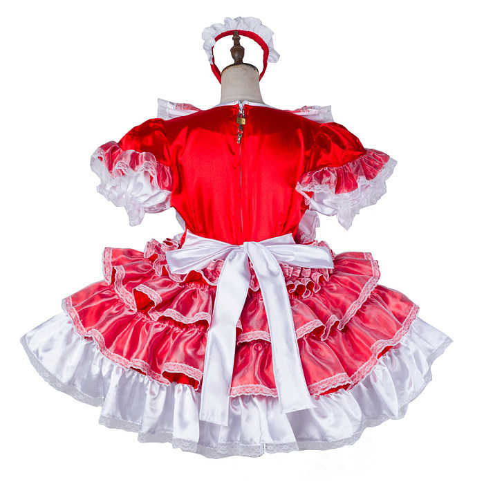 strapless open back dress Women's Sexy French Maid Uniform Costume