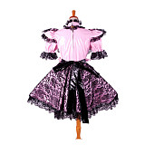 Handmade Sissy Maid Dress – Lockable Pink & Black Thin PVC French Maid Costume [G2116]