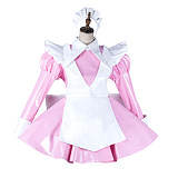 Fondcosplay Lockable Pink Heavy PVC Sissy Maid Crossdressing Dress with White Apron [G2141]