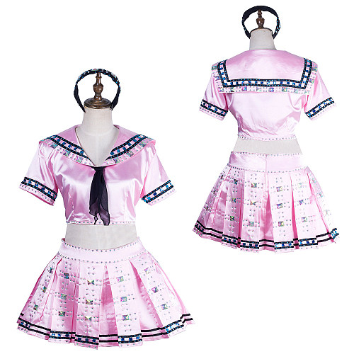 Baby Doll Cosplay Costume Pink Sailor Outfit from Sucker Punch [G2186]