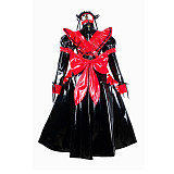 Fondcosplay Red & Black Thin PVC Lockable Gothic Sissy Maid Long Dress [G2176]