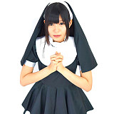 fondcosplay Cotton Nun Style Sissy Maid Crossdressing Dress with Headpiece [G2224]