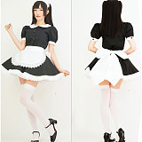 Fondcosplay Lockable Sissy Maid Crossdressing Black Cotton French Maid Dress Costume with Apron [G2226]