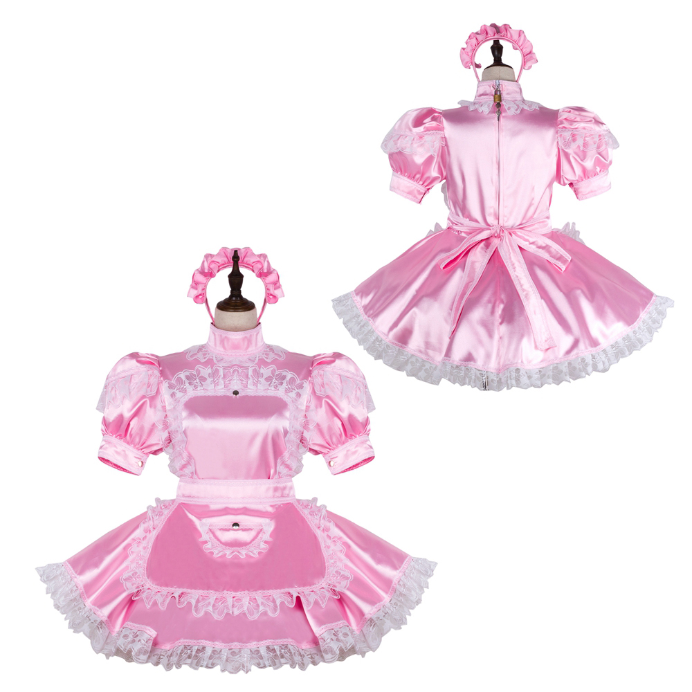 Sissy Maid Satin Dress with Apron