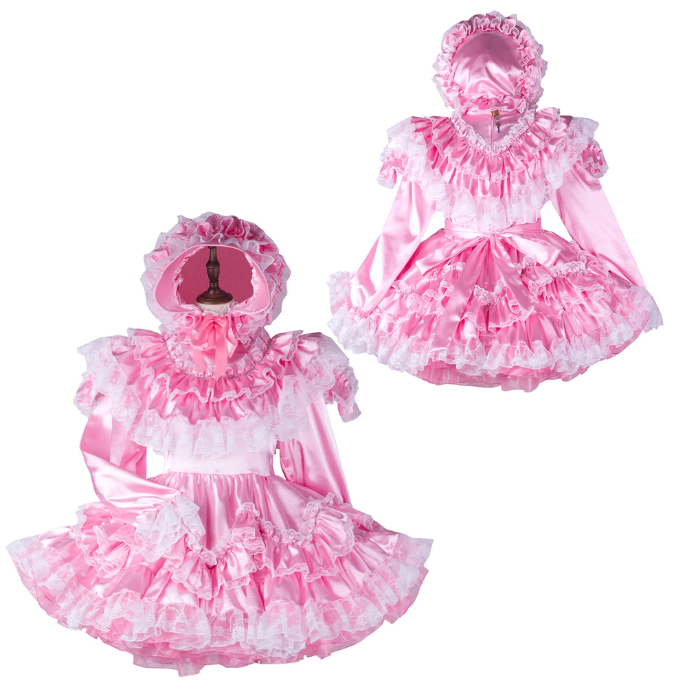 open lace back dress Pink Kawaii Lolita Dress/ Pastel Kawaii Aesthetic Asian Fashion Shop